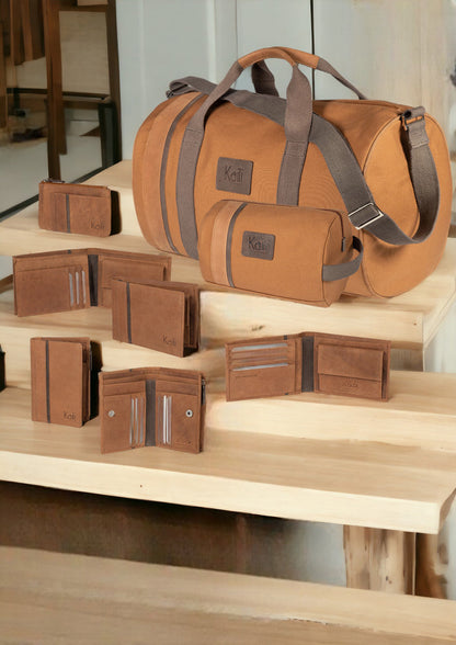 K2005UB | Beauty Case in Canvas 100% Cotton/Genuine Full Grain Leather, Naked. Leather Color. Side handle. Zip closure. Dimensions: cm 25 x 15 x 17. Packaging: Tnt bag-4