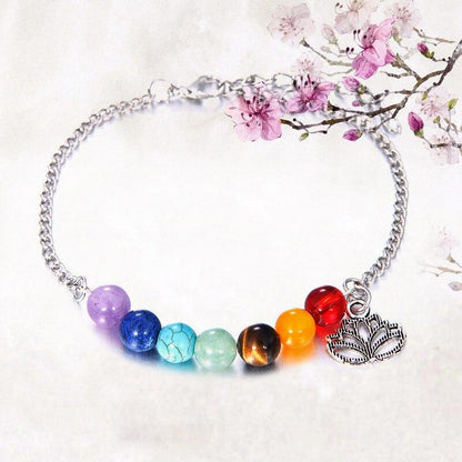 Vibrante 7 Chakra Lotus Armband voor Harmonie en Geluk