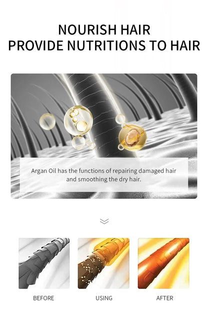 LAIKOU Marokkaanse Arganolie Haarsubstantie - 60ml Hydraterende & Voedende Formule voor het Oplichten en Herstellen van Droog, Beschadigd Haar