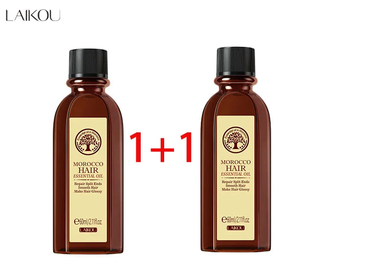 LAIKOU Marokkaanse Arganolie Haarsubstantie - 60ml Hydraterende & Voedende Formule voor het Oplichten en Herstellen van Droog, Beschadigd Haar