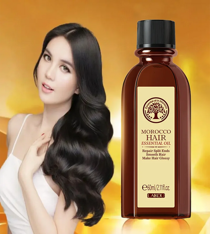 LAIKOU Marokkaanse Arganolie Haarsubstantie - 60ml Hydraterende & Voedende Formule voor het Oplichten en Herstellen van Droog, Beschadigd Haar