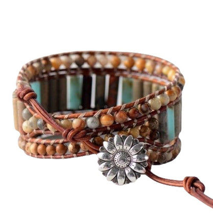 Elegante Handgemaakte Bohemian Armband van Leer