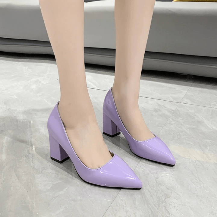 Voor Kleine Voeten: Chic Patente PU Leren Blokhak Pumps