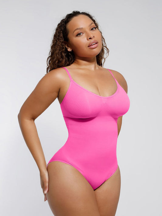 Levendige Fuchsia Thong Bodysuit