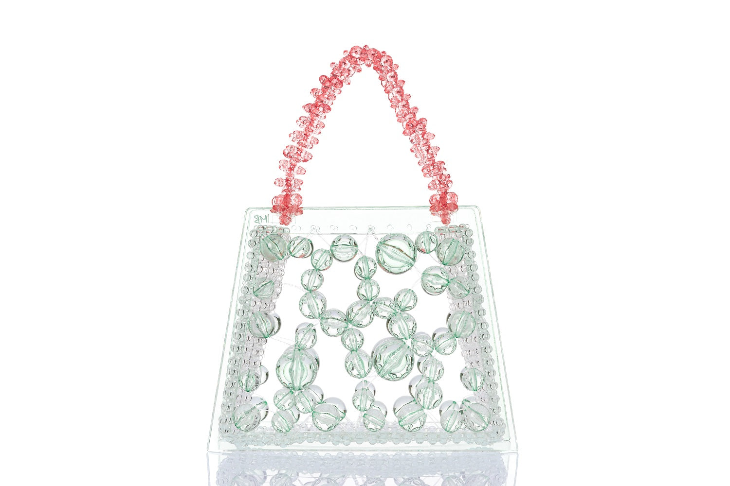 Mint Spider Woven Round Beaded Bag-2