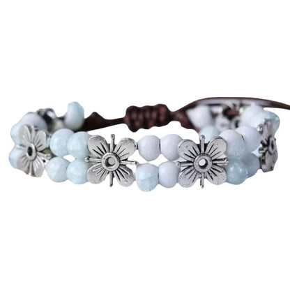 Handcrafted Natural Stone Flower Bracelet