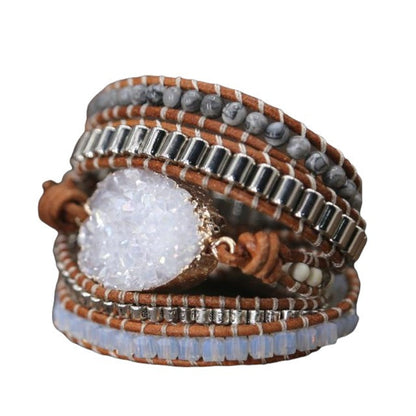 Elegante Wikkelarmband van Natuurstenen Kwarts