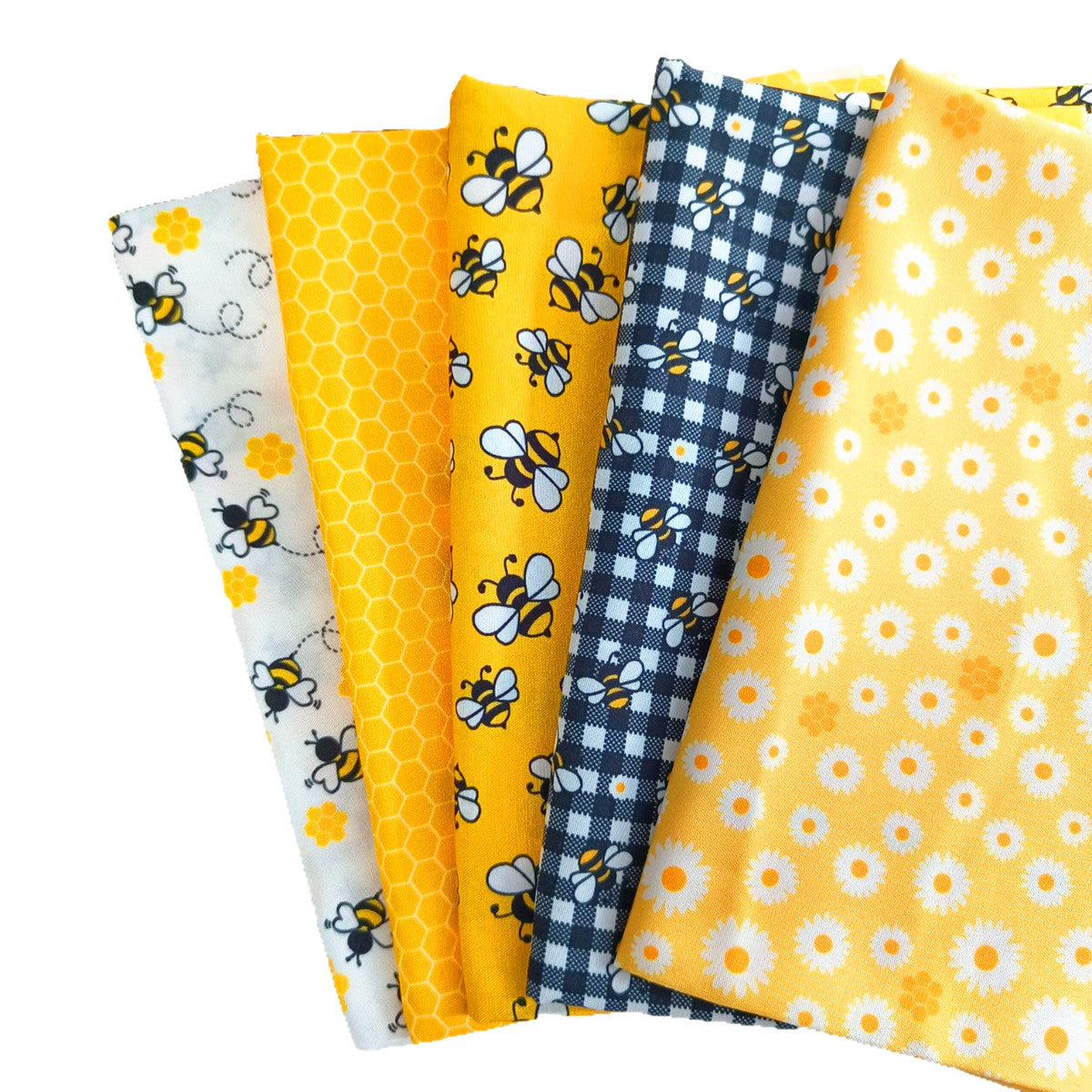 5pcs Precut Printed Fabric Bundle Polyester Sewing Fabric for Patchwork Quilting DIY Clothing Crafts