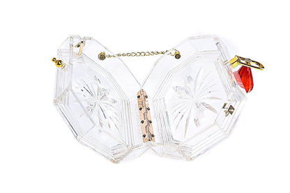 Perfume Bottle Clear Flower Cut Acrylic Box Clutch-Clear-4