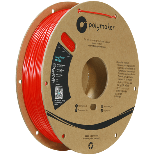 Polymaker PolyFlex TPU-95A filament 1,75 mm Red 750 Gr