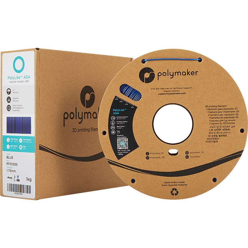 Polymaker PolyLite ASA Filament Blauw 1,75mm 1KG