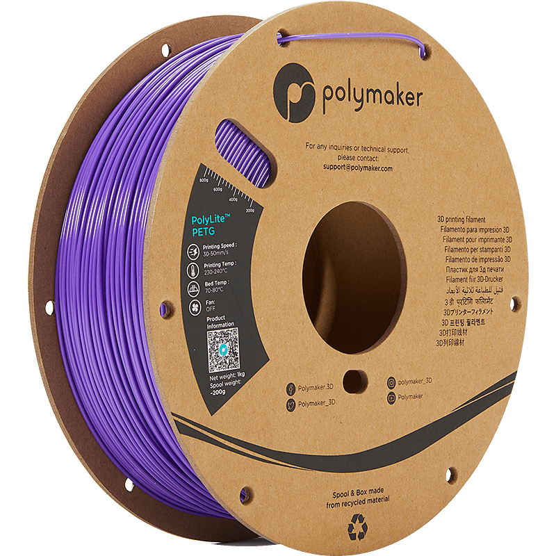 Polymaker PolyLite PETG Purple 1.75 mm 1KG