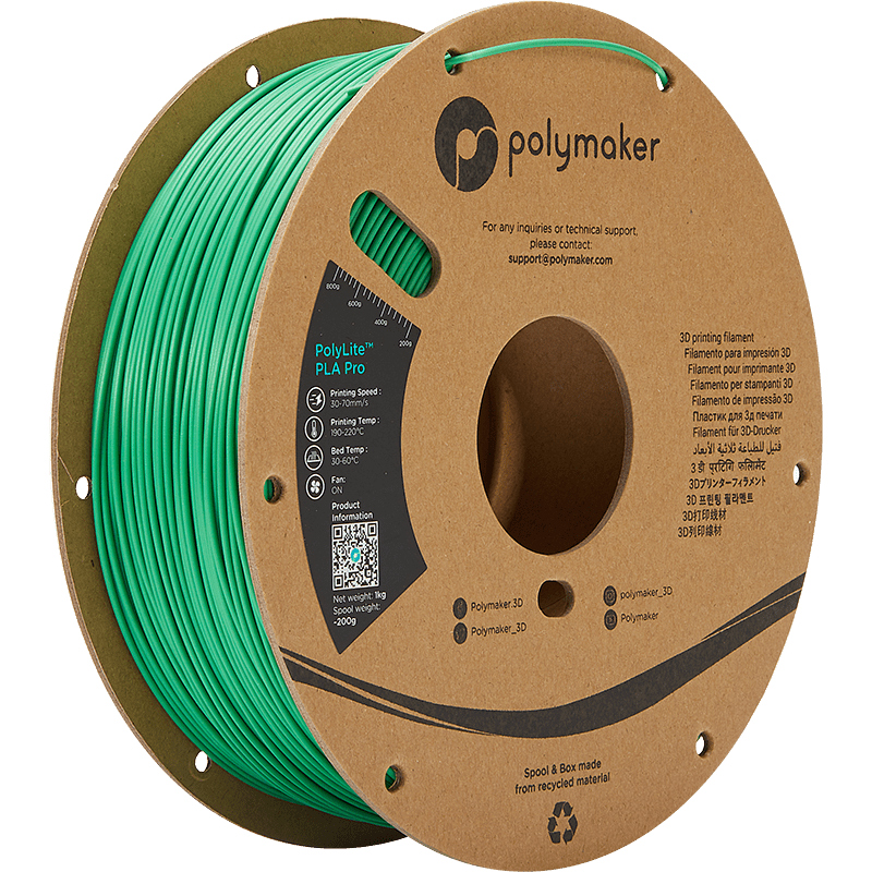 Polymaker POLYLITE™ PLA PRO 3D filament Green Jam free 1.75 mm 1KG