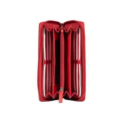 RB12080V | Women's Wallet in Genuine Full Grain Leather, with Light Grain. Red Color. RFID Protection. Dimensions: 20 x 10 x 2.5 cm. Packaging: Gift box bottom/lid-1