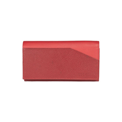 RB12129V | Women's Wallet in Genuine Full Grain Leather, Dollar Grain/Light. Red Color. RFID Protection. Closed Dimensions: 18.5 x 10 x 3 cm. Packaging: Gift box bottom/lid-2