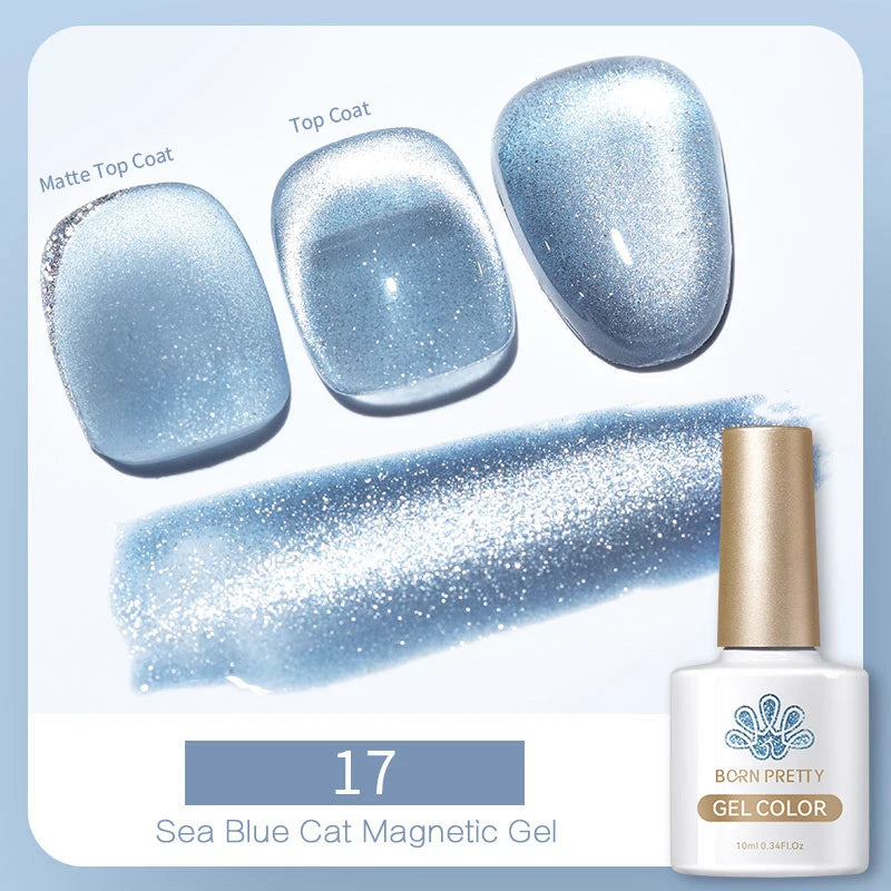 Betoverende Zilveren Maanlicht Kat Magnetische Gel Nagellak - Witte Licht Sprankelende Glitter, Semi- Permanente Nagellak (10ml)