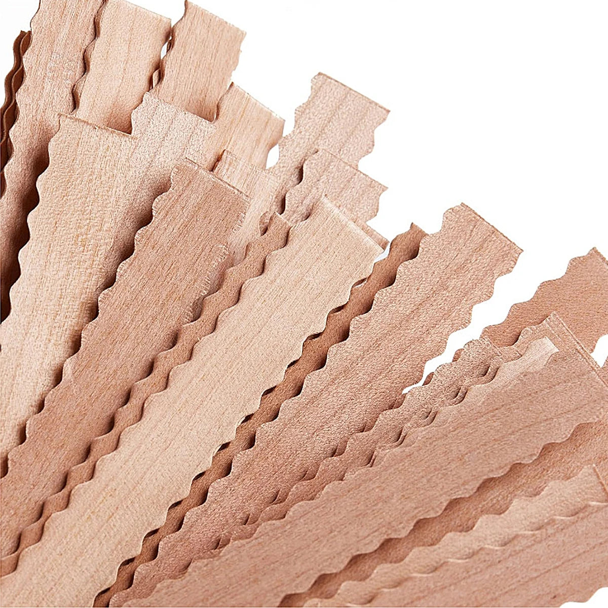Wave Wooden Candle Wicks with Metal Clips Smokeless Eco Friendly Wood Wicks for Soy Wax DIY Candle Making