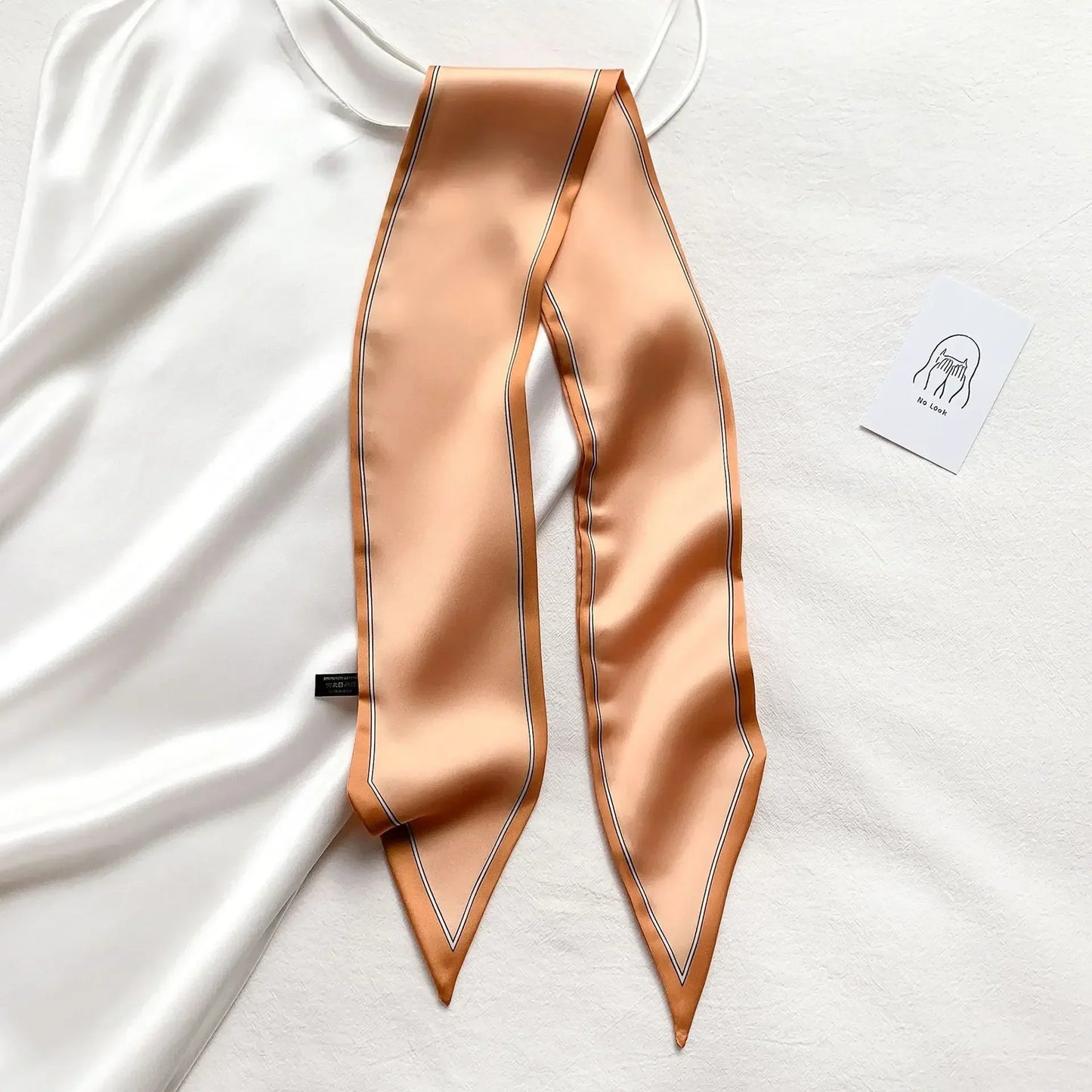 Trendy Floeiende Satijnen Zijde Haar Riem Sjaal voor Vrouwen – Stijlvolle Nekstrik, Tas Sjaal en Skinny Haarband – 2024 Collectie