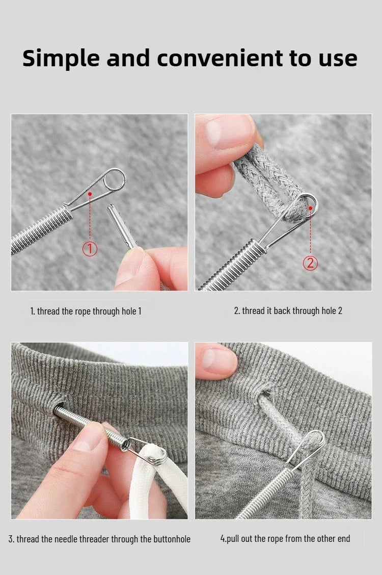 Enfile-cordon flexible en acier outil couture lacet capuche pantalon DIY mercerie