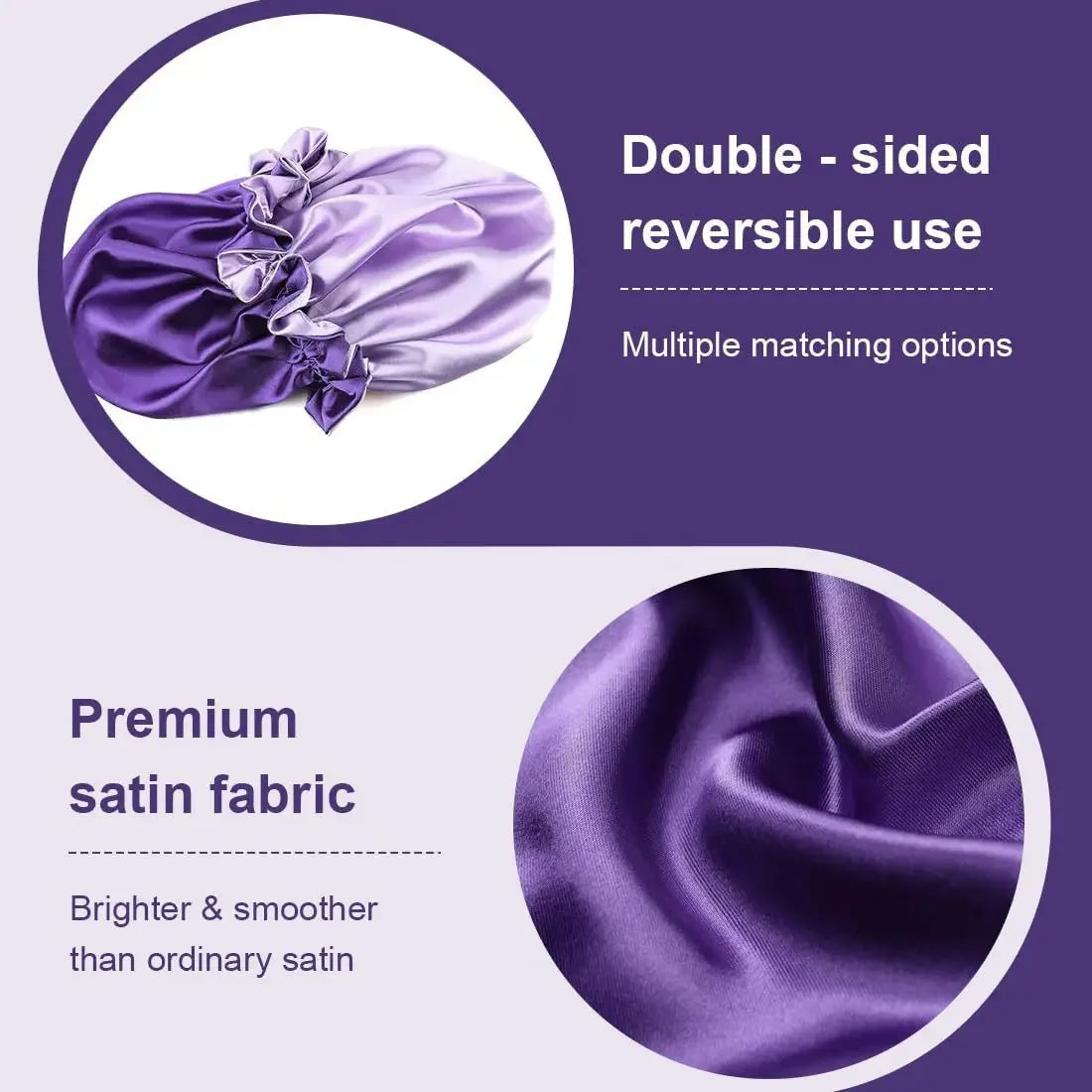 Double Layer Silk Satin Bonnet Lady Night Sleep Hats Fashion Shower Cap Head Cover for Women