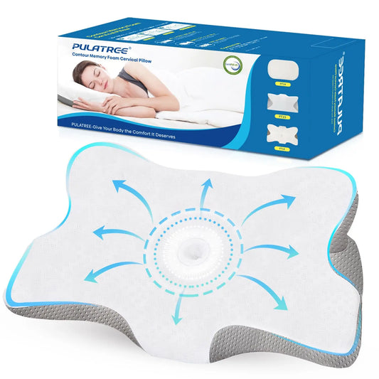 Ervaar ultiem comfort met de geurloze orthopedische memory foam neksteun van Pulatree - ergonomisch ontwerp voor verlichting van nek- en schouderpijn!