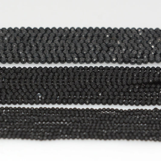 Natural Genuine Shungite Faceted Round Beads 2mm/3mm/4mm, Surface Not Bright ,For Jewelry Making Natural Gemstones DIY Necklace