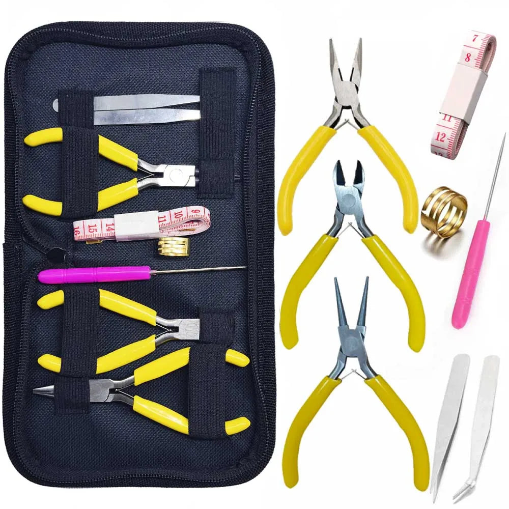 Schmuckherstellung Werkzeug Set 8 teilig Schmuckzangen Perlenwerkzeug Set für DIY Schmuck Reparatur Bastelbedarf