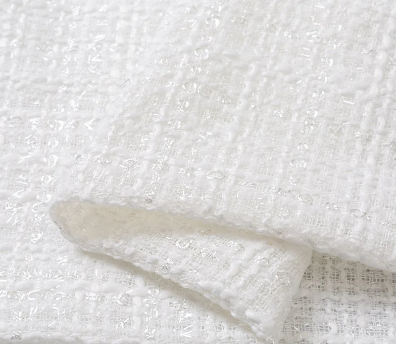 Wool Tweed Fabric Plaid Woven Tweed for Coat Dress Sewing Autumn Winter DIY Clothing Fabric