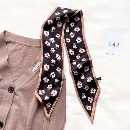 Trendy Floeiende Satijnen Zijde Haar Riem Sjaal voor Vrouwen – Stijlvolle Nekstrik, Tas Sjaal en Skinny Haarband – 2024 Collectie