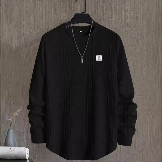 Trendy Heren Ronde Hals Sweatshirt voor Herfst en Winter - Stijlvolle Lettercollage Casual Pullover