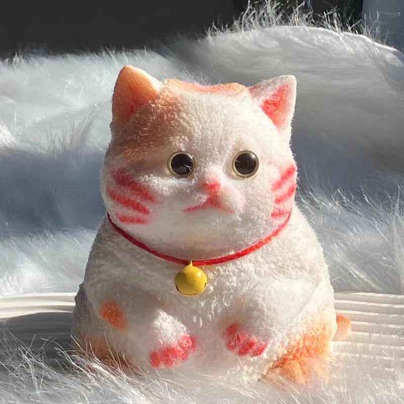 Schattige Jumbo Kitty Kat Taba Siliconen Pluche Speelgoed - Handgemaakte Squeeze Mochi voor Stressverlichting & Ontspanning - Perfect Cadeau voor Kattenliefhebbers!