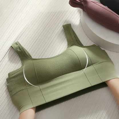 Stijlvolle Dames Naadloze Sport-BH - Ademend Fitness Crop Top met Prachtig Rugontwerp en Push-Up Steun - Slim Fit Elastische Mouwloze Tanktop