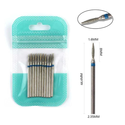 Ultimate 10-delige Diamanten Vijl Bit Set voor Perfecte Manicure & Pedicure met Elektrische Machine - Inclusief Borstel en Freesgereedschap