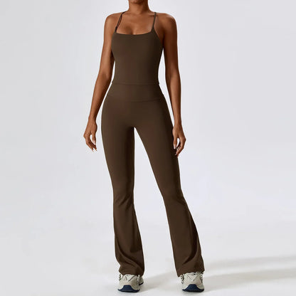 Til je training naar een hoger niveau: 2-delige dames yoga set met hoge taille flare leggings en stijlvolle mouwloze vest top voor ultiem comfort en prestaties