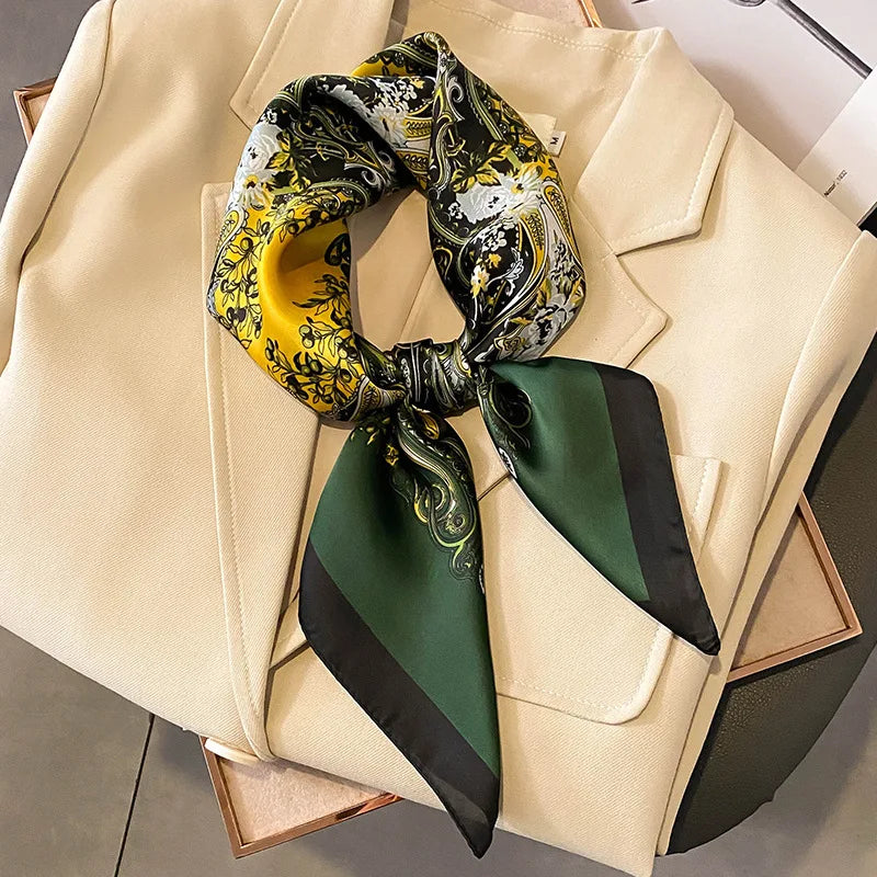 Chique 2023 Zijden Nek Sjaal met Elegante Paardenprint voor Vrouwen - Veelzijdige Vierkante Haarwraps, Foulards en Bandana Opties