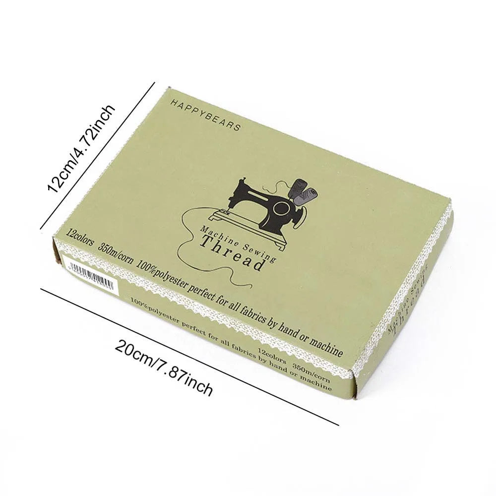 Lot de 12 bobines fil couture polyester 350 m couture main machine DIY mercerie