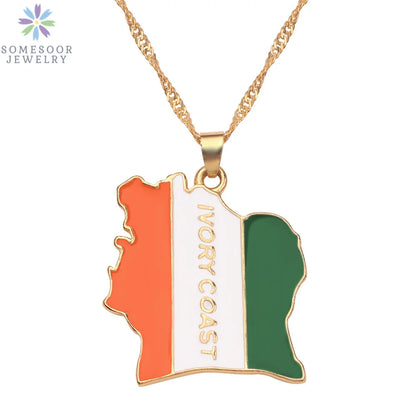 Stijlvolle SOMESOOR Afrikaanse nationale vlag ketting - Vier Nigeria, Ghana en Jamaica met hip-hop emaille hanger kettingjuwelen - Perfect cadeau voor vrouwen