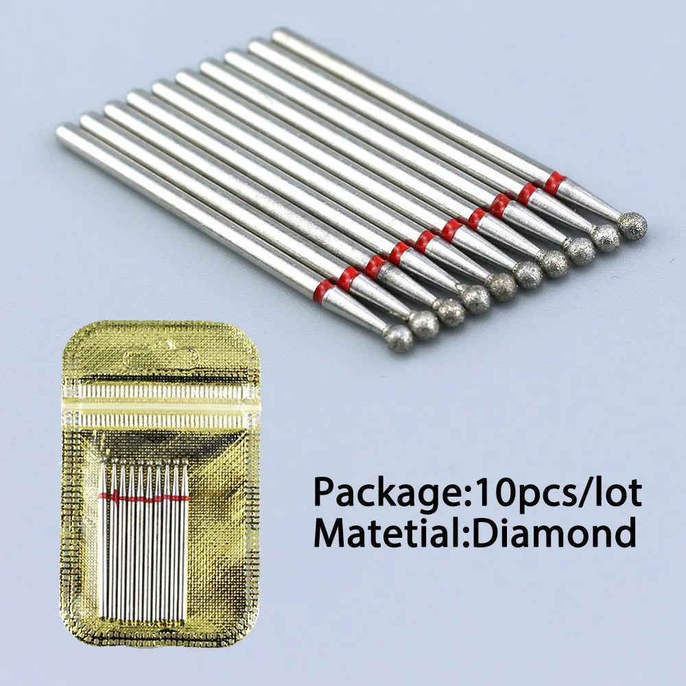 Ultimate 10-delige Diamanten Vijl Bit Set voor Perfecte Manicure & Pedicure met Elektrische Machine - Inclusief Borstel en Freesgereedschap