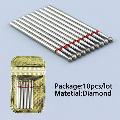 Ultimate 10-delige Diamanten Vijl Bit Set voor Perfecte Manicure & Pedicure met Elektrische Machine - Inclusief Borstel en Freesgereedschap