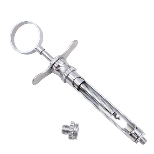 Premium Roestvrijstalen Dentale Aspiratiespuit Set met Scherpe Haakvormige Kop - 1,8ML Chirurgisch Instrument voor Tandheelkunde