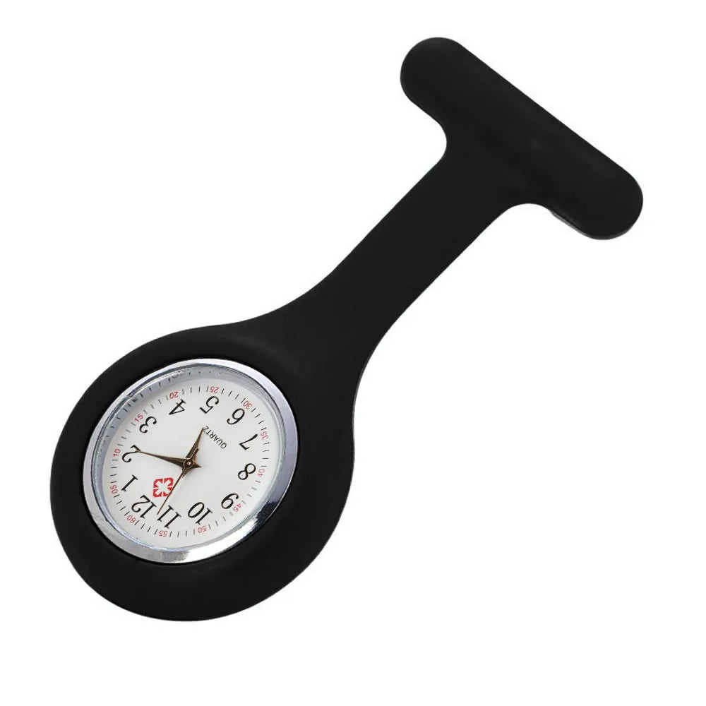 Stijlvolle Dames Pocketwatch met Digitale Weergave - Clip-On Analoge Klok Verpleegster Broche Speld Elektrische Mode Horloge