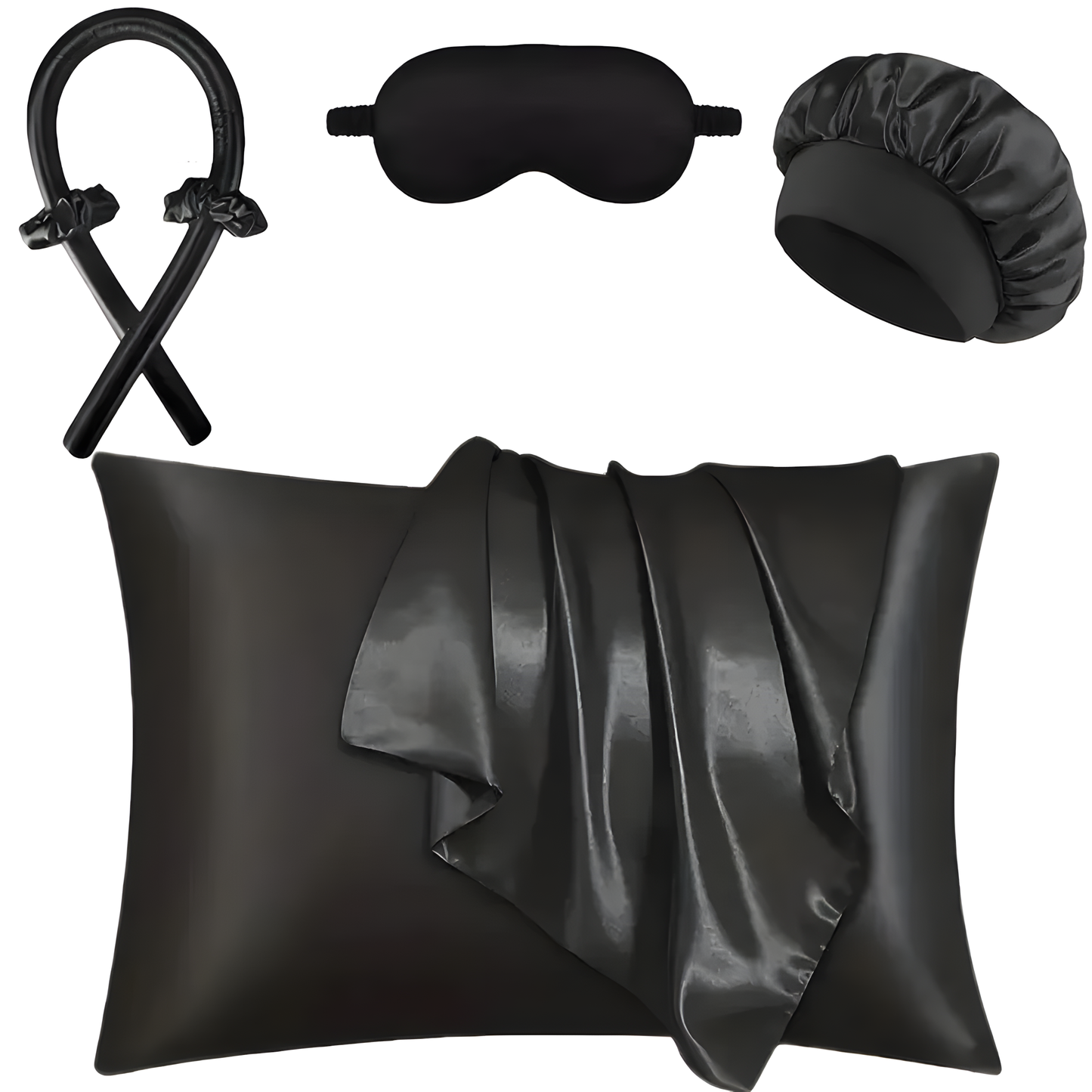 Luxury Satin Heatless Curling Set ✨ Includes Satin Curling Rod, Scrunchies, Pillowcase, Bonnet & Sleep Mask