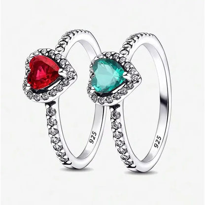 Prachtige Zirkoon Hart Ring voor Vrouwen - Verlovings- en Trouwring Luxe Sieraden in Echt 925 Sterling Zilver