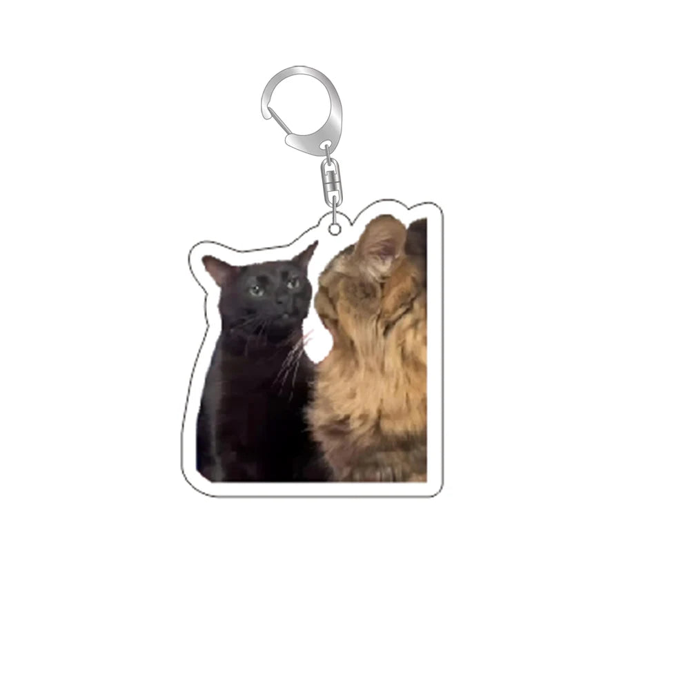 Schattige Grappige Kat Memes Sleutelhanger - Perfecte Studenten Gift, Stijlvolle Lanyard, Schattige Hanger voor Dameshandtassen, Betaalbaar Cadeau voor Je Beste Vrienden!