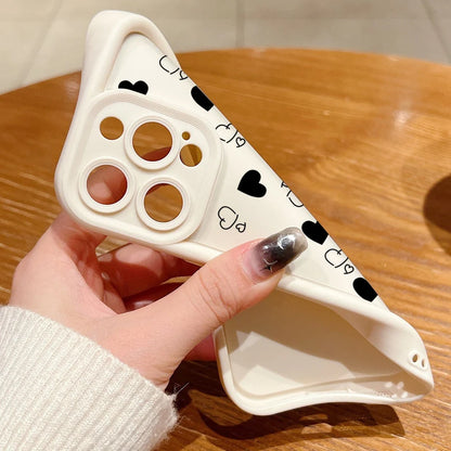 Stijlvolle Matte Hart Motief Telefoonhoes voor iPhone 16, 15, 14 Pro Max, 16E, 13, 12, 11, Mini, 7, 8 Plus, XR, XS Max en SE - Zachte en Schokbestendige Bescherming!