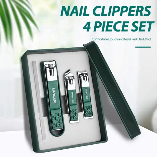 Deluxe 4-delige Nagelknipper Set voor Mannen en Vrouwen - Essentiële Draagbare Pedicure Tools voor Moeiteloze Nagelverzorging