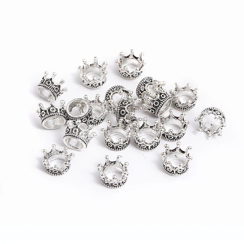 32pcs Crown Charms Set Gold Silver Black Bronze Mini Crown Beads DIY Jewelry Making Earrings Bracelets