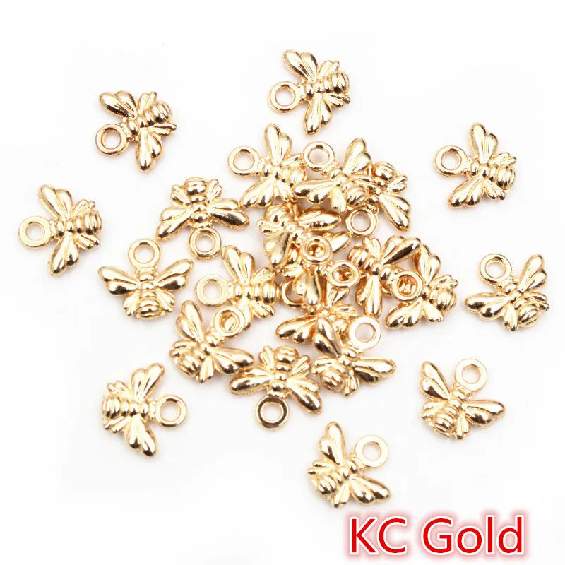 30pcs Bee Charms for Jewelry Making Antique Silver Gold Bronze