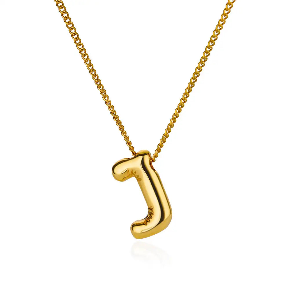 Stijlvolle Chunky Initial Hangertjes Kettingen voor Vrouwen - Gouden RVS A tot Z Bedels, Waterdichte Sieraden Perfect als Verjaardagscadeaus!