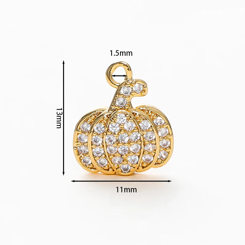 2pcs Strawberry Charms 18K Gold Plated Fruit Pendants Brass